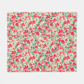 Couverture Polaire Motif d'aquarelle de Noël rouge (Devant (Horizontal))