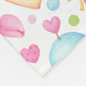 Couverture Polaire Motif d'aquarelle douce Coeurs et Cupcakes (Coin)
