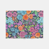 Couverture Polaire Motif d'aquarelle florale (Devant (Horizontal))