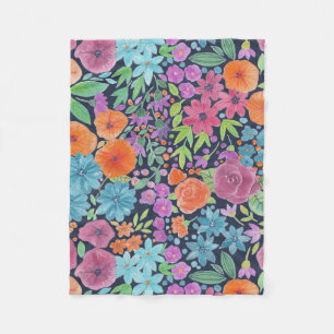 Couverture Polaire Motif d'aquarelle florale