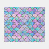 Couverture Polaire Motif d'aquarelle japonais à échelle de sirène (Devant (Horizontal))