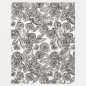 Couverture Polaire Motif d'aquarelle moderne noir blanc (Devant)