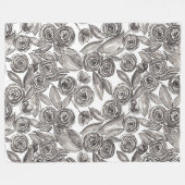 Couverture Polaire Motif d'aquarelle moderne noir blanc (Devant (Horizontal))