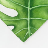 Couverture Polaire Motif d'aquarelle Monstera (Coin)