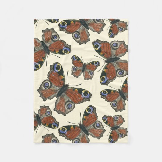 Couverture Polaire Motif d'aquarelle papillons (Devant)