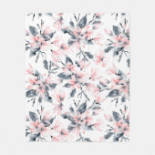Couverture Polaire Motif d'aquarelle rose et gris (Devant)