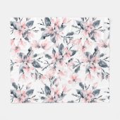 Couverture Polaire Motif d'aquarelle rose et gris (Devant (Horizontal))