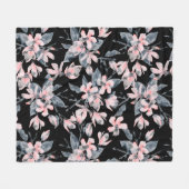 Couverture Polaire Motif d'aquarelle rose et gris (Devant (Horizontal))