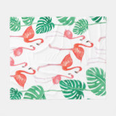 Couverture Polaire Motif d'aquarelle transparente avec famille de fla (Devant (Horizontal))