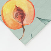 Couverture Polaire Motif d'aquarelle transparente avec pêches et bran (Coin)