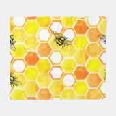 Couverture Polaire Motif d'aquarelle transparente avec peignes de mie (Devant (Horizontal))