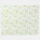 Couverture Polaire Motif d'aquarelle vert simple et mignon (Devant (Horizontal))