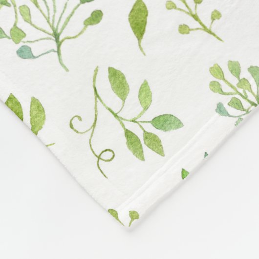Couverture Polaire Motif d'aquarelle vert simple et mignon (Coin)