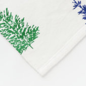 Couverture Polaire Motif d'arbre d'aquarelle bleu et vert (Coin)