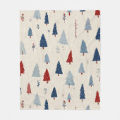 Couverture Polaire Motif d'arbre de forêt rustique moderne (Devant)