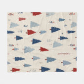 Couverture Polaire Motif d'arbre de forêt rustique moderne (Devant (Horizontal))