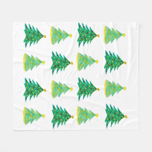 Couverture Polaire Motif d'arbre de Noël (Devant (Horizontal))