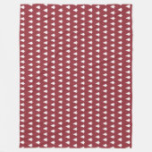 Couverture Polaire Motif d'arbre de Noël | Géométrique Scandi Rouge f (Devant)