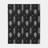 Couverture Polaire Motif d'arbre de Noël noir et blanc (Devant)