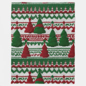 Couverture Polaire Motif d'arbre de Noël tricoté cosy (Devant)