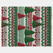 Couverture Polaire Motif d'arbre de Noël tricoté cosy (Devant (Horizontal))