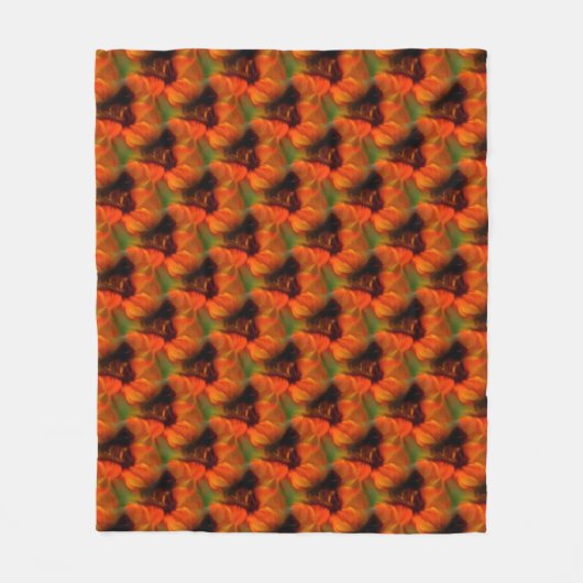 Couverture Polaire Motif D'Art Abstrait Orange Et Brown (Devant)