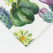 Couverture Polaire Motif d'art de cactus d'aquarelle (Coin)