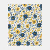 Couverture Polaire Motif d'art floral méditerranéen classique (Devant)