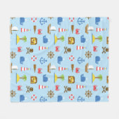 Couverture Polaire Motif d'art maritime Pixel (Devant (Horizontal))
