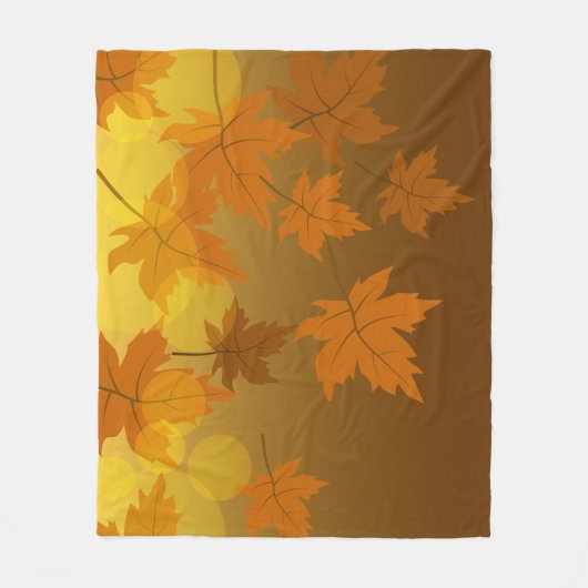 Couverture Polaire Motif d'automne avec feuilles d'érable en chute et (Devant)