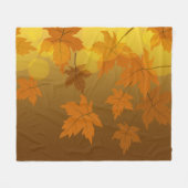 Couverture Polaire Motif d'automne avec feuilles d'érable en chute et (Devant (Horizontal))