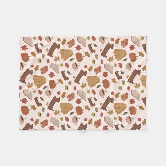 Couverture Polaire Motif d'automne confortable (Devant (Horizontal))