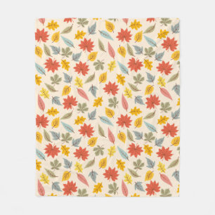 Couverture Polaire Motif d'automne feuille colorée