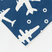 Couverture Polaire Motif d'avion bleu et blanc (Coin)
