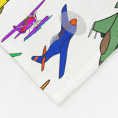 Couverture Polaire Motif d'avions colorés (Coin)