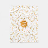 Couverture Polaire Motif de baies d'or Elegg monogramme sur blanc (Devant)