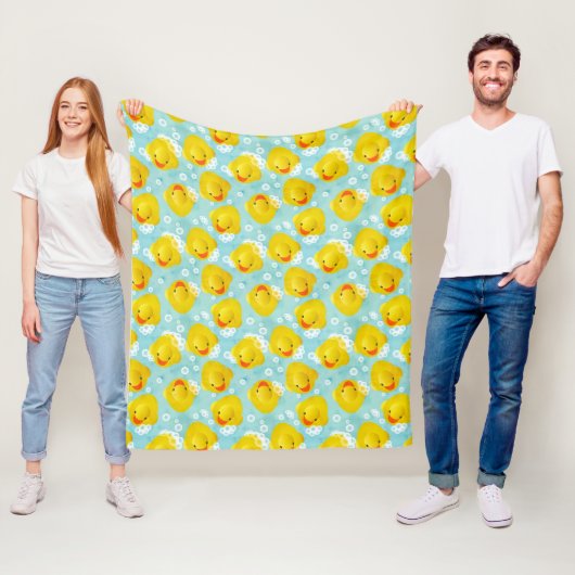 Couverture Polaire Motif de bain canards en caoutchouc (En situation)