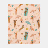 Couverture Polaire Motif de bains de soleil de plage (Devant)
