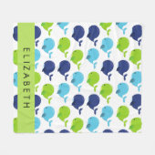 Couverture Polaire Motif De Baleines, Beaux Baleines, Votre Nom (Devant (Horizontal))