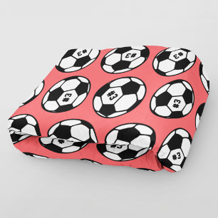 Couverture Polaire Motif de balle de football corail personnalisé
