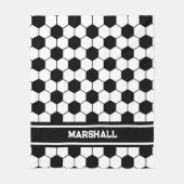 Couverture Polaire Motif de balle de football noir et blanc (Devant)