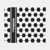 Couverture Polaire Motif de balle de football noir et blanc (Devant (Horizontal))