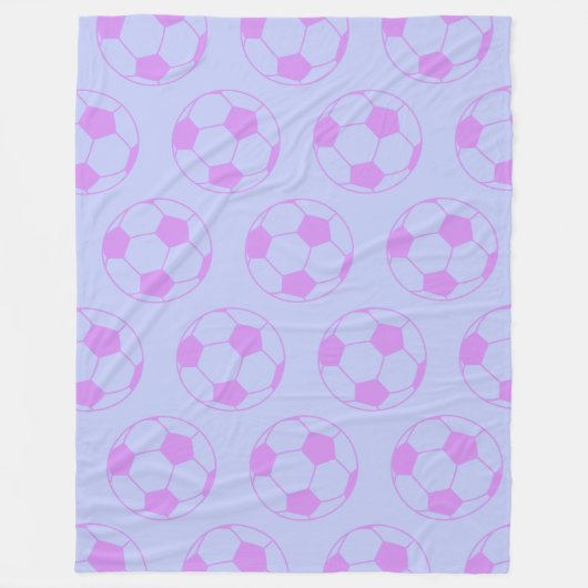 Couverture Polaire Motif de balle de soccer mignon en violet et bleu (Devant)