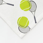 Couverture Polaire Motif de balle de tennis et raquette (Coin)
