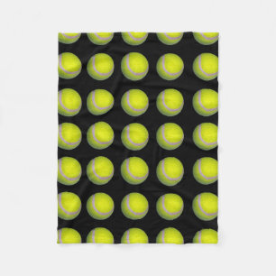 Couverture Polaire Motif de balle de tennis noir jaune,