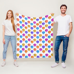 Couverture Polaire Motif de ballon à air chaud coloré