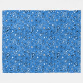 Couverture Polaire Motif de Bandana Retro Blue Paisley (Devant (Horizontal))