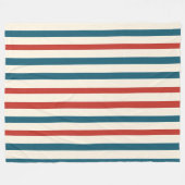 Couverture Polaire Motif de bande bleu, rouge et blanc (Devant (Horizontal))