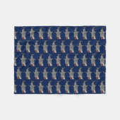 Couverture Polaire Motif de bande dessinée de requin sur le bleu (Devant (Horizontal))