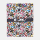 Couverture Polaire Motif de bandes dessinées de l'école de texte pers (Devant)